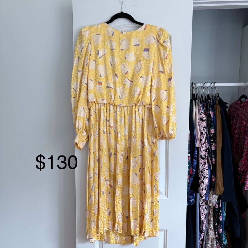 Elegant Yellow Floral Dress